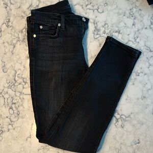 "The ankle Skinny" 7 For All Mankind, Women's Jeans, Mid Rise, 28, Black